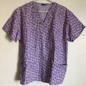 Scrub top - purple pattern